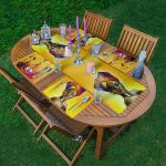 4+1 Afrika Kadınlar Figürlü Modern Amerikan Servis & Runner Seti Realhomes