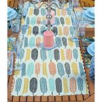 4+1 Dijital Baskılı Özel Tasarım Modern Amerikan Servis & Runner Seti Realhomes