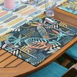 4+1 Dijital Baskılı Özel Tasarım Modern Amerikan Servis & Runner Seti Realhomes