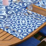 4+1 Beyaz Zeminli Renkli Geometrik Desenli Modern Amerikan Servis & Runner Seti Realhomes