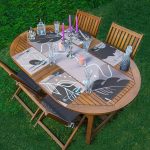 4+1 Renkli Zemin Üzerinde Onedraw Çizimli Modern Amerikan Servis & Runner Seti Realhomes