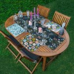 - ServisRunner-Set130-Gorsel1 - Realhomes 4+1 Rengarenk Zemin Üzerinde Çiçek Desenli Amerikan Servis & Runner Seti Realhomes