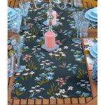 - ServisRunner-Set130-Gorsel2 - Realhomes 4+1 Rengarenk Zemin Üzerinde Çiçek Desenli Amerikan Servis & Runner Seti Realhomes