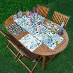 4+1 Rengarenk Zemin Üzerinde Çiçek Desenli Amerikan Servis & Runner Seti Realhomes