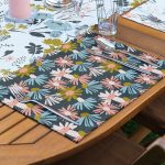 4+1 Rengarenk Zemin Üzerinde Çiçek Desenli Amerikan Servis & Runner Seti Realhomes