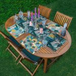 4+1 Renkli Yaprak Tasarımlı Amerikan Servis & Runner Seti Realhomes