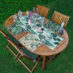 - ServisRunner-Set133-Gorsel1 - Realhomes 4+1 Yeşil Yaprak Motifli Amerikan Servis & Runner Seti Realhomes