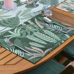 - ServisRunner-Set133-Gorsel3 - Realhomes 4+1 Yeşil Yaprak Motifli Amerikan Servis & Runner Seti Realhomes