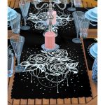 4+1 Siyah Beyaz Medusa Tasarımlı Amerikan Servis & Runner Seti Realhomes