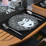 4+1 Siyah Beyaz Medusa Tasarımlı Amerikan Servis & Runner Seti Realhomes