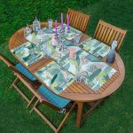 4+1 Soft Renkli Yaprak Motifli Amerikan Servis & Runner Seti Realhomes