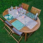 4+1 Mavi & Pembe Renkli Amerikan Servis & Runner Seti Realhomes