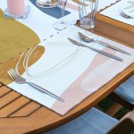 4+1 Onedraw Çizimli Dijital Baskılı Amerikan Servis & Runner Seti Realhomes