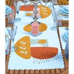 - ServisRunner-Set151-Gorsel2 - Realhomes 4+1 Beyaz Zemin Turuncu Soyut Tasarımlı Amerikan Servis & Runner Seti Realhomes