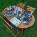 4+1 Rengarenk Çiçek Bahçesi Tasarımlı Amerikan Servis & Runner Seti Realhomes