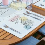 4+1 Soyut Renkli Bohem Çizimler Amerikan Servis & Runner Seti Realhomes