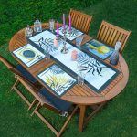 4+1 Renkli Egzotik Yaprak Tasarımlı Amerikan Servis & Runner Seti Realhomes