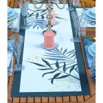 4+1 Renkli Egzotik Yaprak Tasarımlı Amerikan Servis & Runner Seti Realhomes