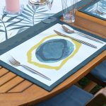 4+1 Renkli Egzotik Yaprak Tasarımlı Amerikan Servis & Runner Seti Realhomes