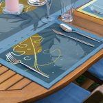 4+1 Renkli Egzotik Yaprak Tasarımlı Amerikan Servis & Runner Seti Realhomes