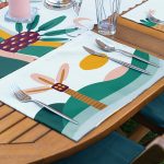 - ServisRunner-Set169-Gorsel3 - Realhomes 4+1 Renkli Zeminli Onedraw Çizimli Ağaç Desenli Amerikan Servis & Runner Seti Realhomes