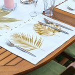 4+1 Gold Detaylı Yaprak Çizimli Amerikan Servis & Runner Seti Realhomes