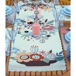 - ServisRunner-Set174-Gorsel2 - Realhomes 4+1 Renkli Zeminli Onedraw Çizimli Vazo Desenli Amerikan Servis & Runner Seti Realhomes