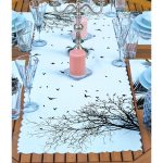 4+1 Siyah Beyaz Ağaç Tasarımlı Amerikan Servis & Runner Seti Realhomes