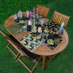 4+1 Altın Varaklı Yaprak Tasarımlı Amerikan Servis & Runner Seti Realhomes