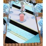 - ServisRunner-Set181-Gorsel2 - Realhomes 4+1 Beyaz Zemin Üzerinde Siyah Puantiyeli Modern Amerikan Servis & Runner Seti Realhomes