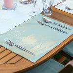 4+1 Renkli Zeminli Gold Detaylı Mermer Desenli Modern  Amerikan Servis & Runner Seti Realhomes