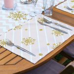 4+1 Pembe Çizgili Gold Figürlü Amerikan Servis & Runner Seti Realhomes