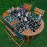 4+1 Renkli Zemin Üzerinde Çamağacı Desenli  Amerikan Servis & Runner Seti Realhomes