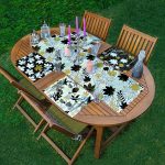 4+1 Siyah Beyaz Gold Detay Tasarımlı Amerikan Servis & Runner Seti Realhomes