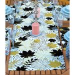 4+1 Siyah Beyaz Gold Detay Tasarımlı Amerikan Servis & Runner Seti Realhomes