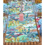 4+1 Renkli Sonbahar Yaprakları Motifli Amerikan Servis & Runner Seti Realhomes