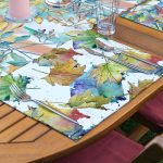 4+1 Renkli Sonbahar Yaprakları Motifli Amerikan Servis & Runner Seti Realhomes