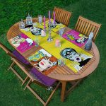 4+1 Pop-Art Fashion Girl Tasarımlı Amerikan Servis & Runner Seti Realhomes