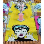 4+1 Pop-Art Fashion Girl Tasarımlı Amerikan Servis & Runner Seti Realhomes
