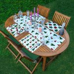 4+1 Ekose Tasarımlı Geyik & Çam Ağacı Motifli Amerikan Servis & Runner Seti Realhomes