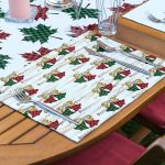 4+1 Ekose Motifli Çan & Yaprak Tasarımlı Amerikan Servis & Runner Seti Realhomes