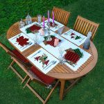 4+1 Çam Ağacı Tasarımlı Ekose Motifli Amerikan Servis & Runner Seti Realhomes