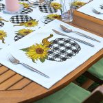 4+1 Ekose Balkabağı Tasarımlı Amerikan Servis & Runner Seti Realhomes