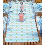 4+1 Pembe & Gold Detaylı Love Tasarımlı Amerikan Servis & Runner Seti Realhomes