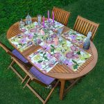 4+1 Renkli Gül Motifli Amerikan Servis & Runner Seti Realhomes