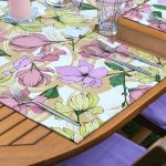 4+1 Renkli Gül Motifli Amerikan Servis & Runner Seti Realhomes