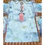 4+1 Rengarenk Zemin Çiçek Tasarımlı Amerikan Servis & Runner Seti Realhomes