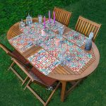 4+1 Renkli Çini Desenli Modern Amerikan Servis & Runner Seti Realhomes