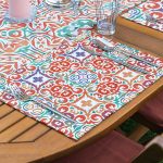 4+1 Renkli Çini Desenli Modern Amerikan Servis & Runner Seti Realhomes