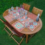 4+1 Renkli Çini Desenli Modern Amerikan Servis & Runner Seti Realhomes